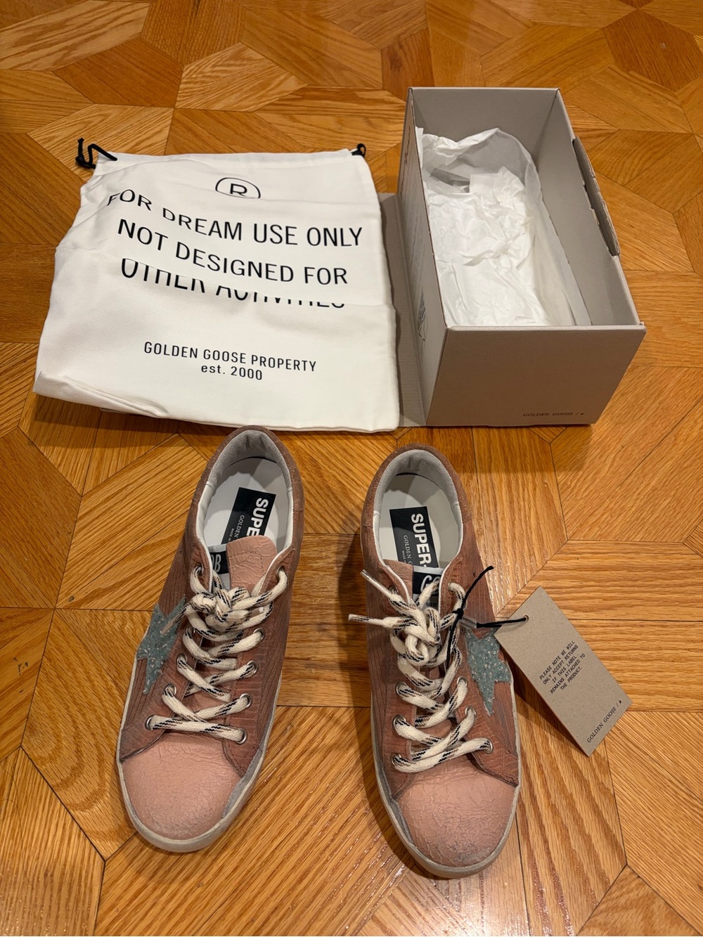 Golden Goose Pink Corduroy/Suede with Boucle Star, Silver Heel Stripes